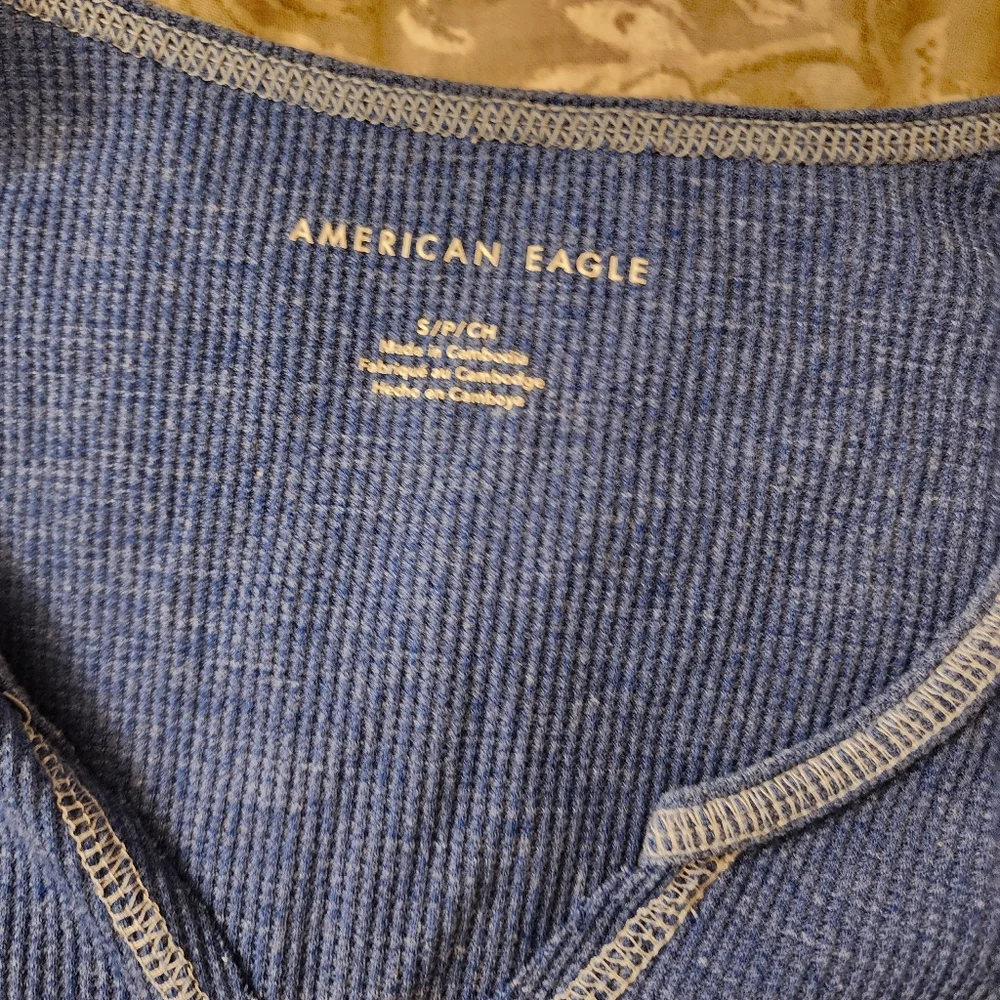 American Eagle Outfitters Blue Long Sleeve Top - Picture 3 of 5